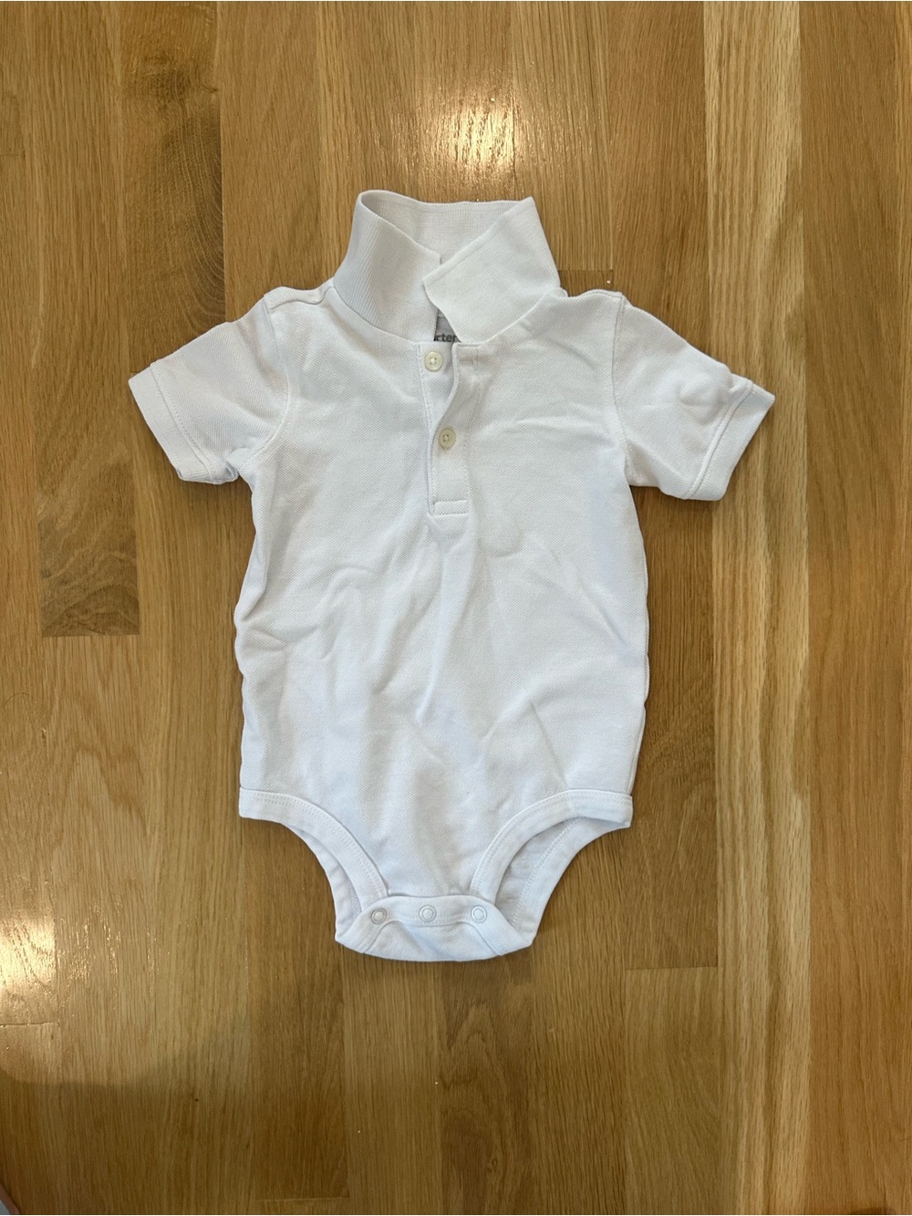 Carter's Classic White Polo Bodysuit, 12 Months
